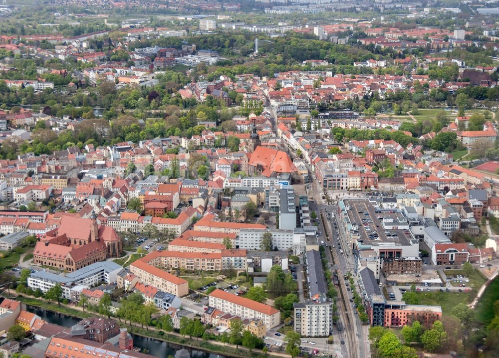 Luftaufnahme Kyritz - Stadtansicht des Innenstadtbereiches in Kyritz im Bundesland Brandenburg