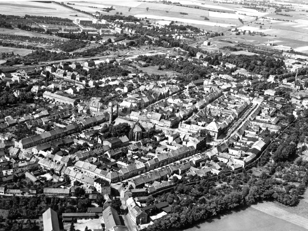 Kyritz aus der Vogelperspektive: Stadtansicht des Innenstadtbereiches in Kyritz im Bundesland Brandenburg