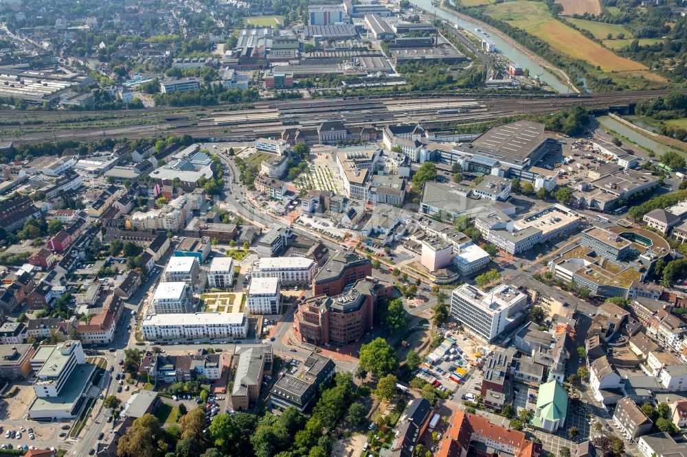 Hamm aus der Vogelperspektive: Stadtansicht des Innenstadtbereiches am Mercure Hotel Hamm in Hamm im Bundesland Nordrhein-Westfalen