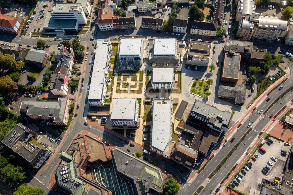 Hamm von oben - Stadtansicht des Innenstadtbereiches am Mercure Hotel Hamm in Hamm im Bundesland Nordrhein-Westfalen