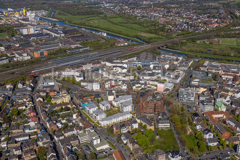 Luftaufnahme Hamm - Stadtansicht des Innenstadtbereiches am Mercure Hotel Hamm in Hamm im Bundesland Nordrhein-Westfalen