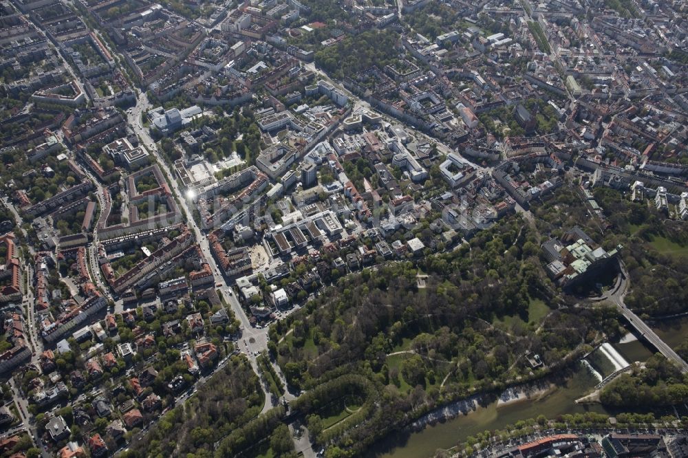 Luftaufnahme München - Stadtansicht des Innenstadtbereiches im Ortsteil Steinhausen in München im Bundesland Bayern