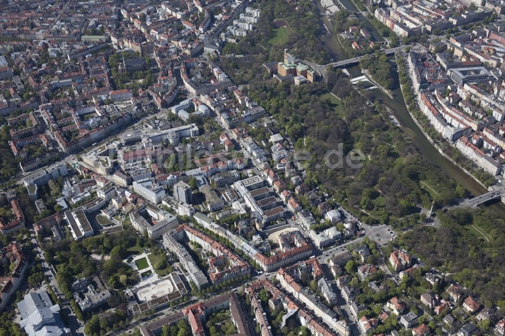 München von oben - Stadtansicht des Innenstadtbereiches im Ortsteil Steinhausen in München im Bundesland Bayern