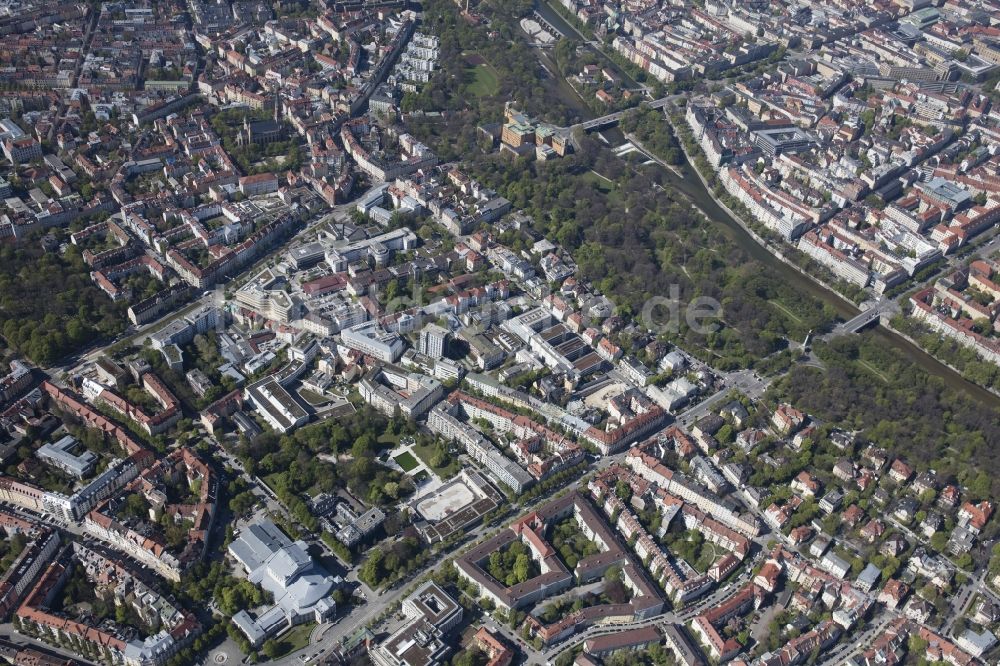 München aus der Vogelperspektive: Stadtansicht des Innenstadtbereiches im Ortsteil Steinhausen in München im Bundesland Bayern