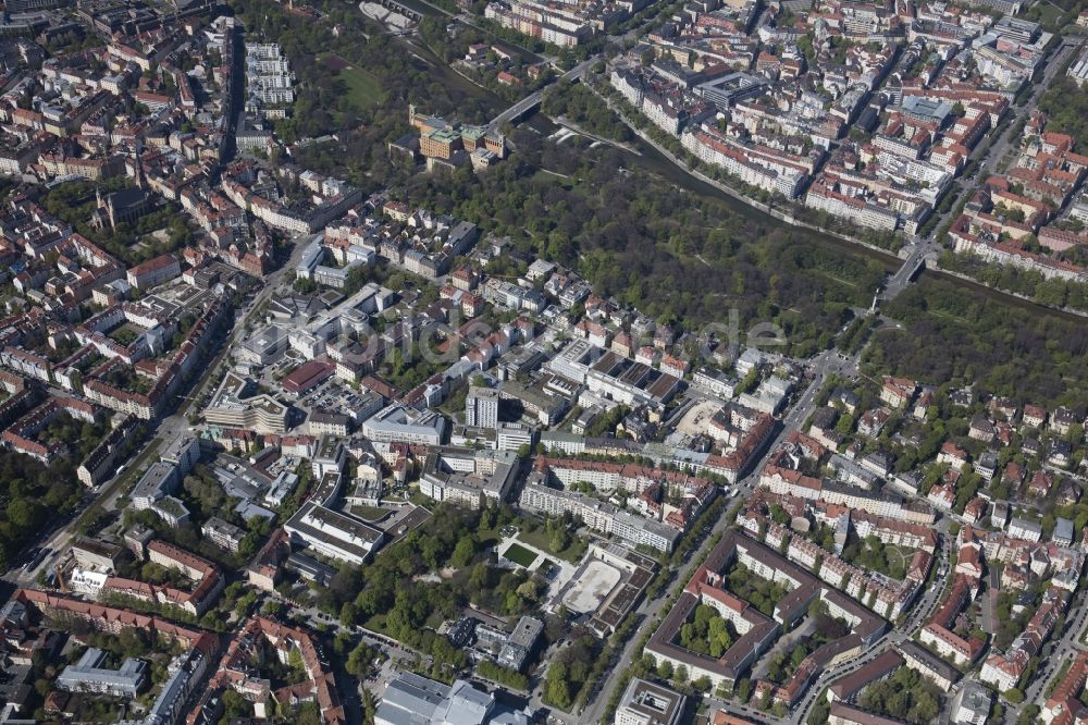 Luftbild München - Stadtansicht des Innenstadtbereiches im Ortsteil Steinhausen in München im Bundesland Bayern