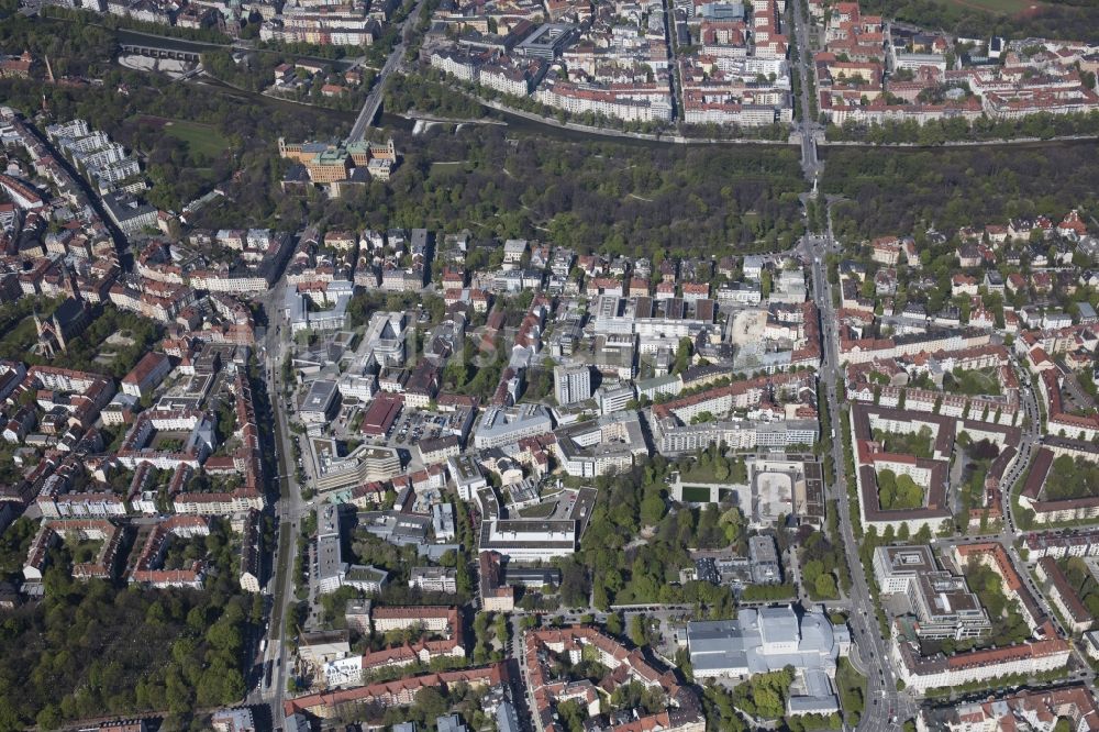 München aus der Vogelperspektive: Stadtansicht des Innenstadtbereiches im Ortsteil Steinhausen in München im Bundesland Bayern