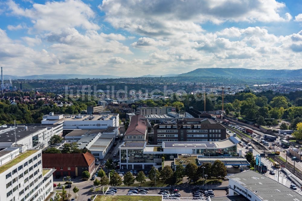 Luftaufnahme Stuttgart - Stadtansicht des Innenstadtbereiches Pragstraße - Löwentorbogen in Stuttgart im Bundesland Baden-Württemberg