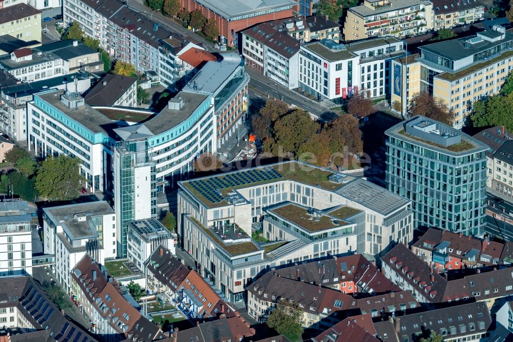 Freiburg im Breisgau aus der Vogelperspektive: Stadtansicht des Innenstadtbereiches Rotteckring in Freiburg im Breisgau im Bundesland Baden-Württemberg, Deutschland