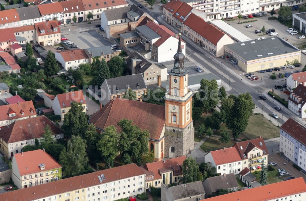 Templin von oben - Stadtansicht des Innenstadtbereiches in Templin im Bundesland Brandenburg