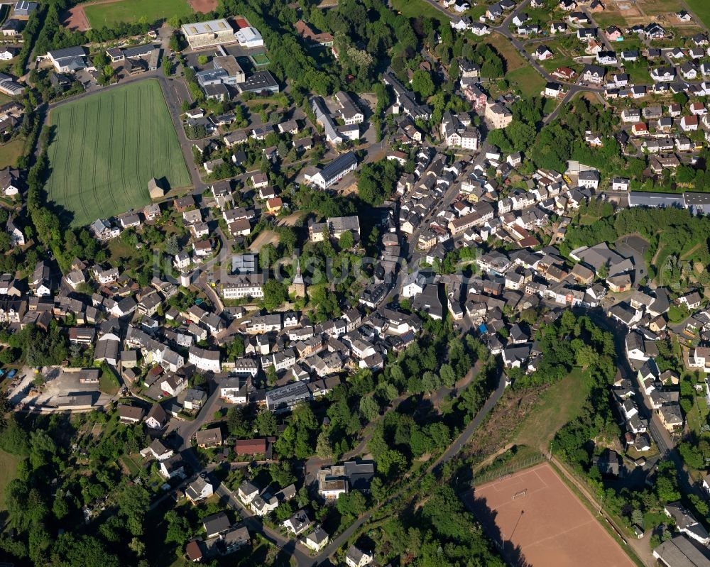 Katzenelnbogen aus der Vogelperspektive: Stadtansicht von Katzenelnbogen im Bundesland Rheinland-Pfalz