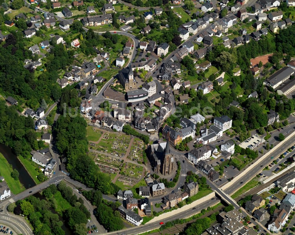 Kirchen (Sieg) von oben - Stadtansicht von Kirchen (Sieg) im Bundesland Rheinland-Pfalz