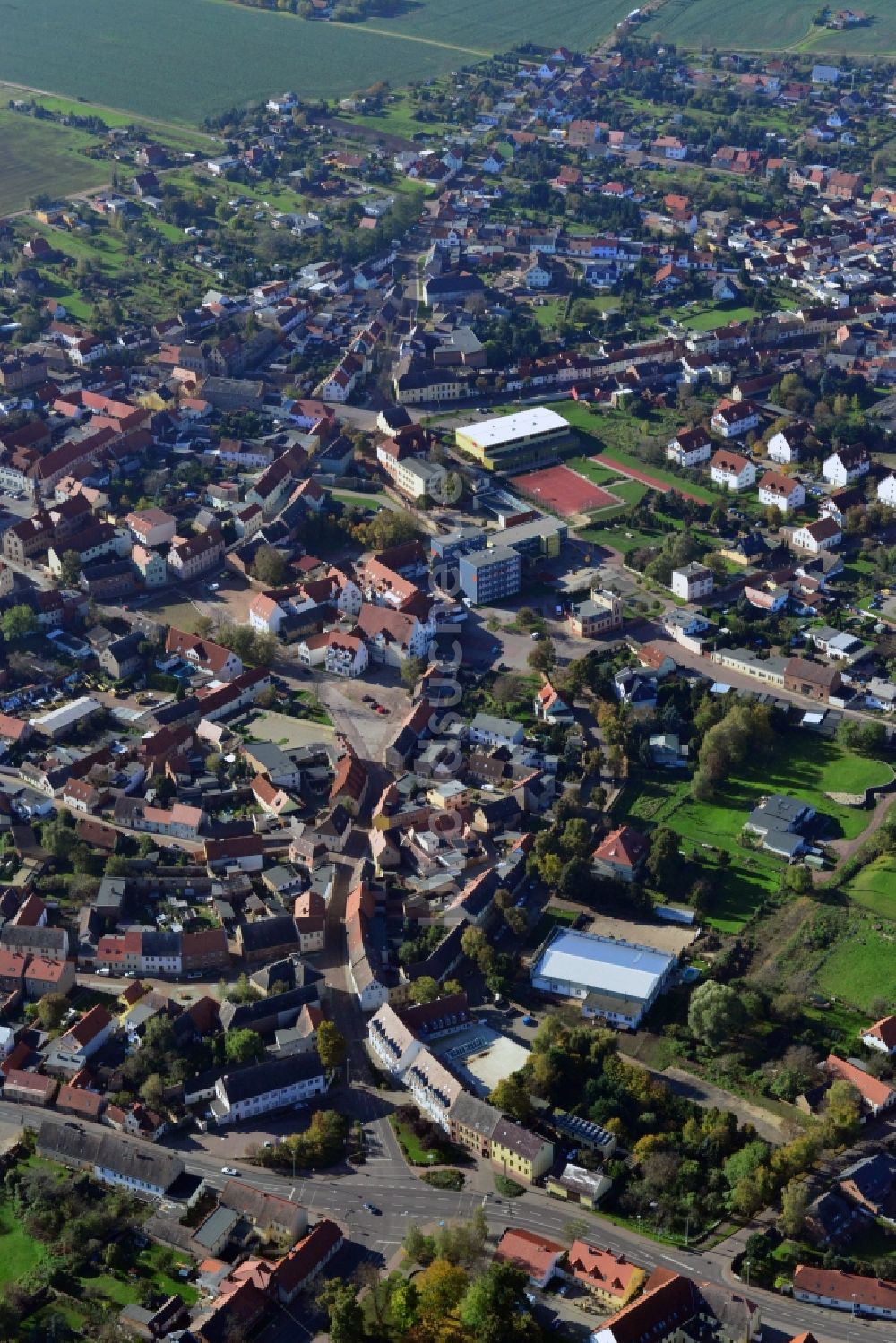 Könnern von oben - Stadtansicht von Könnern im Bundesland Sachsen-Anhalt