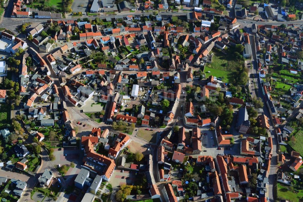 Luftaufnahme Könnern - Stadtansicht von Könnern im Bundesland Sachsen-Anhalt