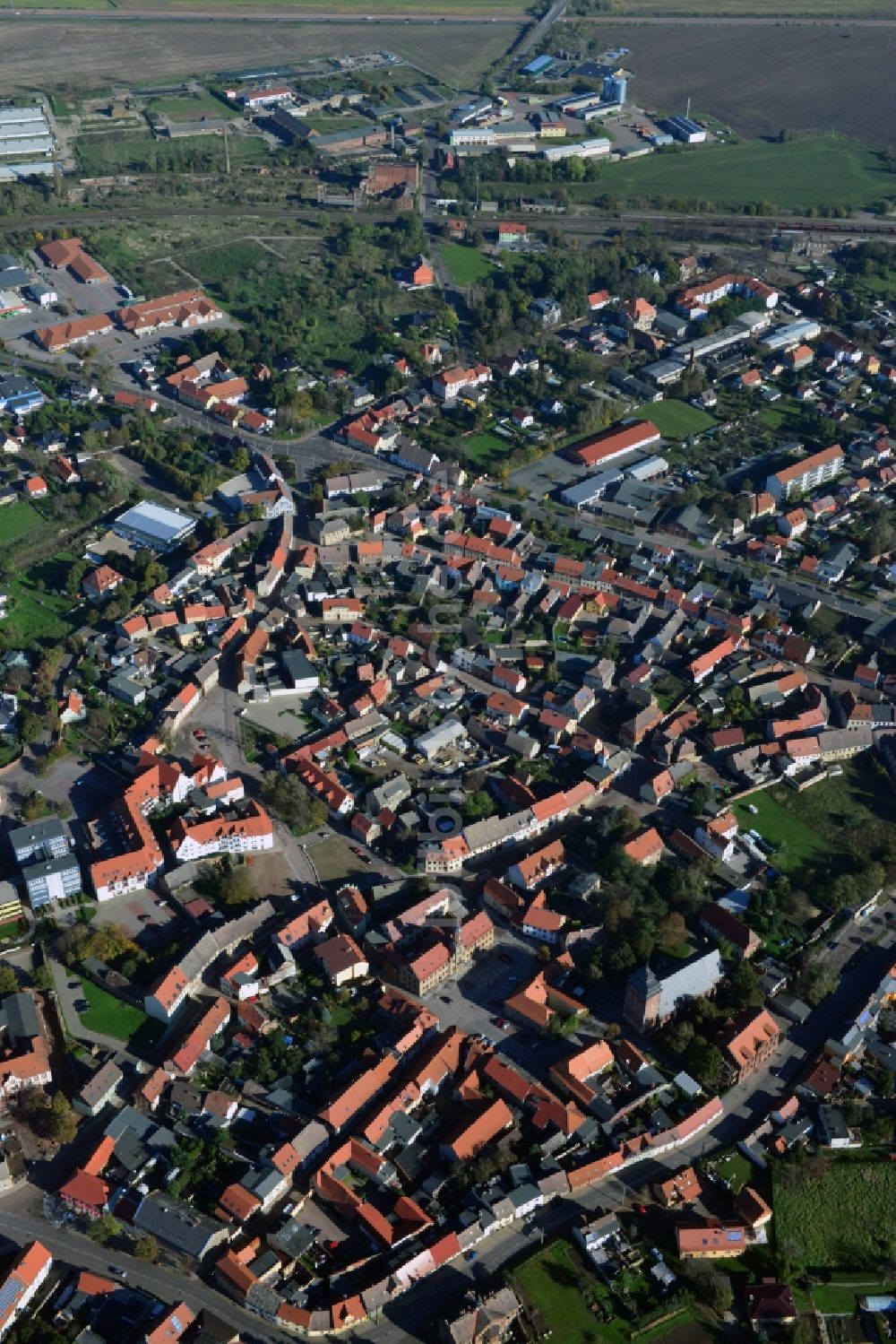 Könnern aus der Vogelperspektive: Stadtansicht von Könnern im Bundesland Sachsen-Anhalt