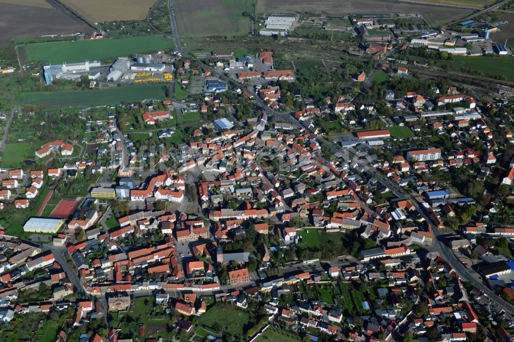 Luftaufnahme Könnern - Stadtansicht von Könnern im Bundesland Sachsen-Anhalt