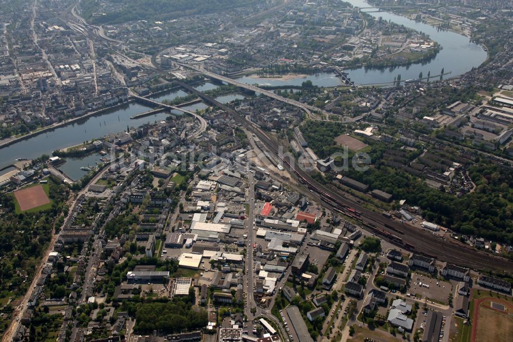 Koblenz OT Lützel von oben - Stadtansicht von Koblenz-Lützel im Bundesland Rheinland-Pfalz