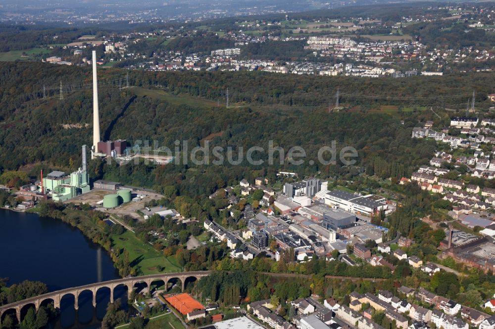 Herdecke aus der Vogelperspektive: Stadtansicht und das Kraftwerk Cuno von Herdecke im Bundesland Nordrhein-Westfalen