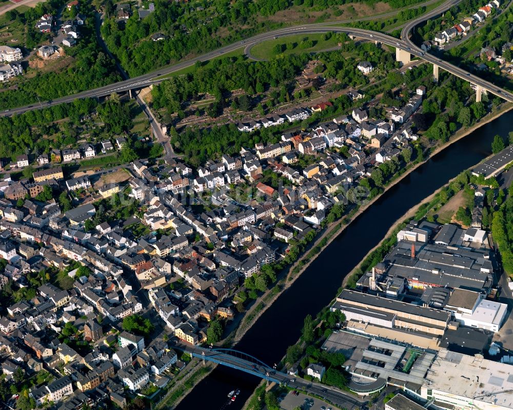 Lahnstein von oben - Stadtansicht von Lahnstein im Bundesland Rheinland-Pfalz