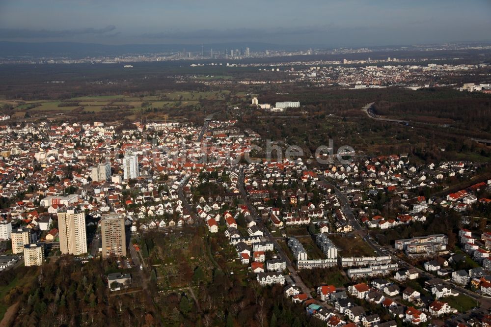 Langen (Hessen) von oben - Stadtansicht von Langen (Hessen) im Bundesland Hessen