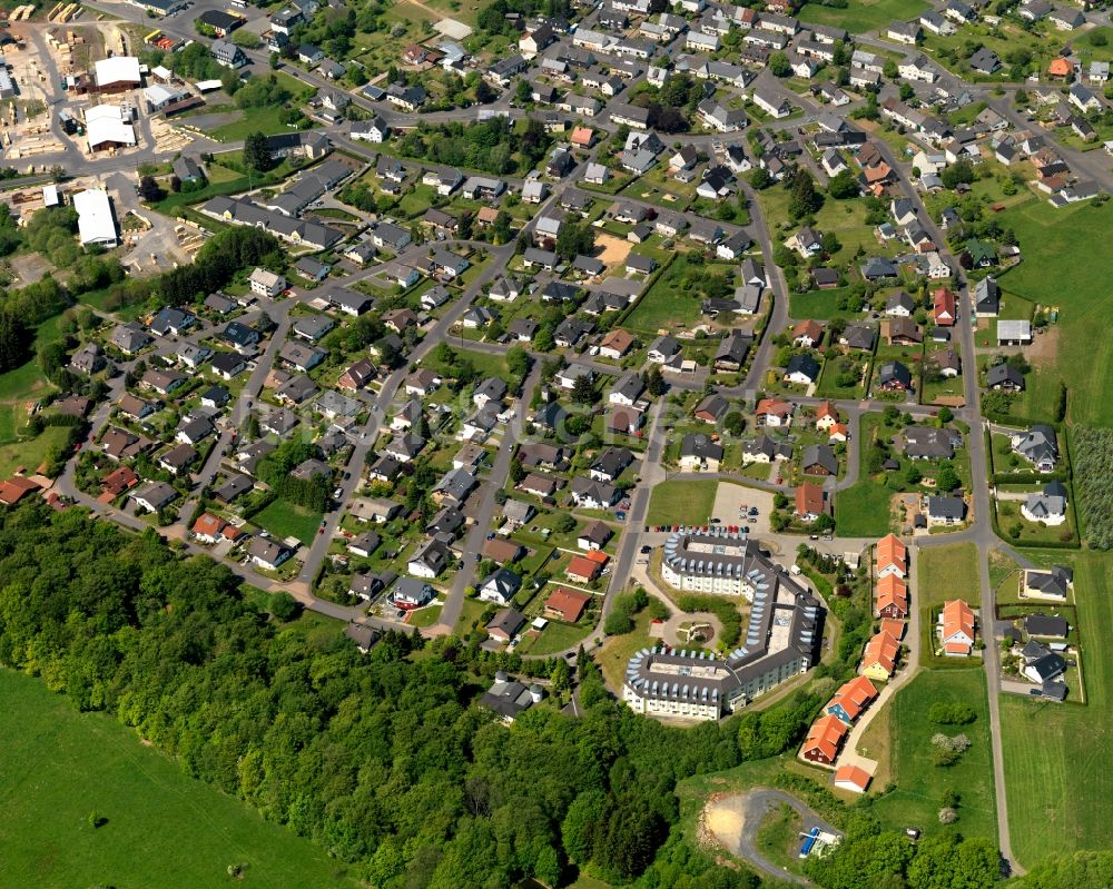 Langenbach bei Kirburg aus der Vogelperspektive: Stadtansicht von Langenbach bei Kirburg im Bundesland Rheinland-Pfalz