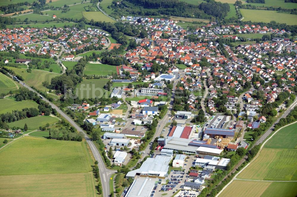 Lauchheim aus der Vogelperspektive: Stadtansicht von Lauchheim im Bundesland Baden-Württemberg