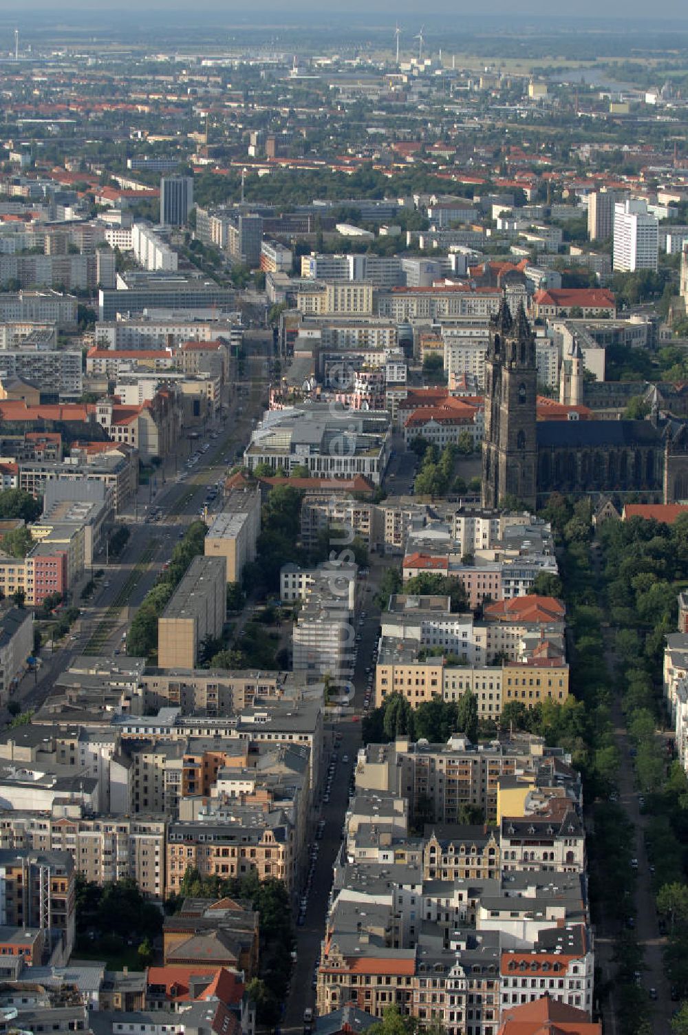 Luftbild Magdeburg - Stadtansicht Leibnitzstraße Magdeburg mit Dom