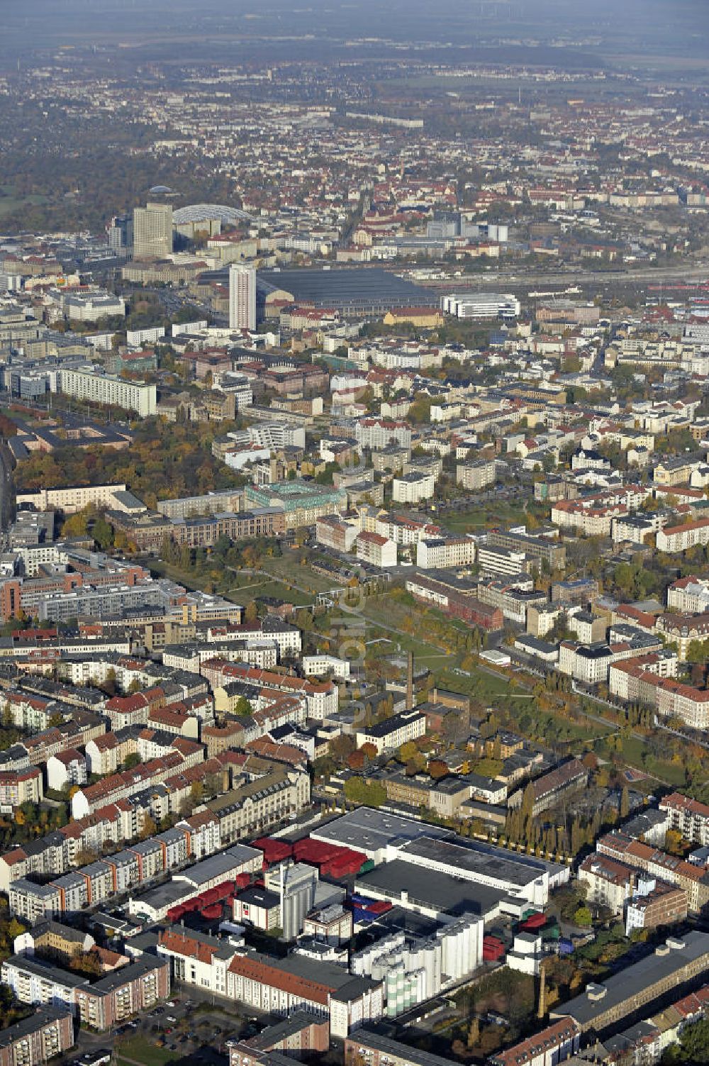 Luftbild Leipzig - Stadtansicht Leipzig im Herbst