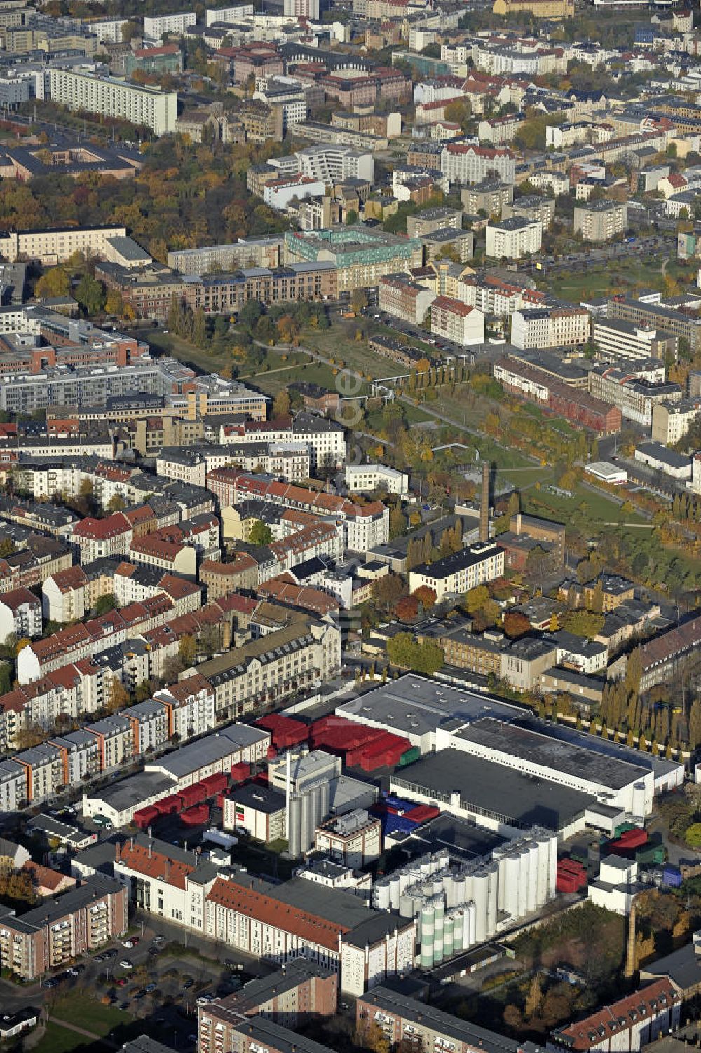 Luftaufnahme Leipzig - Stadtansicht Leipzig im Herbst