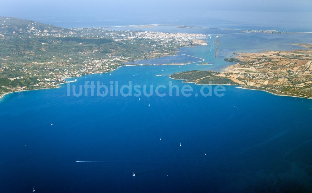 Luftaufnahme Levkas - Stadtansicht von Levkas auf Lefkada in Griechenland