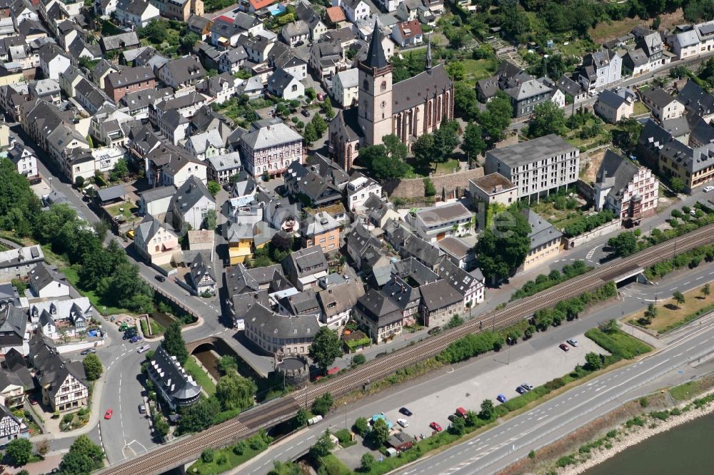 Lorch aus der Vogelperspektive: Stadtansicht von Lorch im Bundesland Hessen