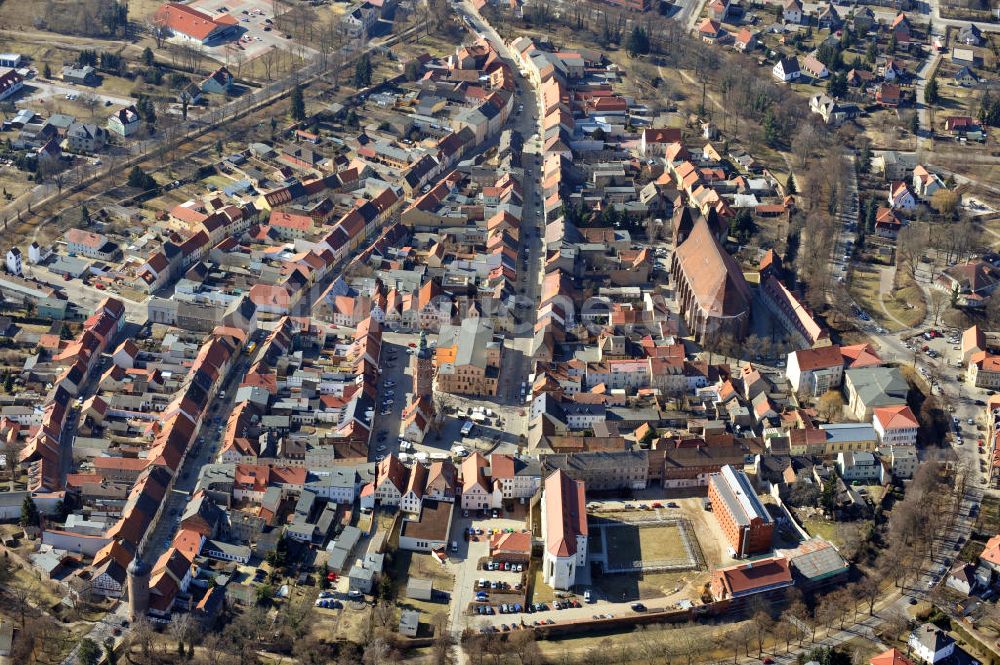 Luckau von oben - Stadtansicht Luckau in Brandenburg