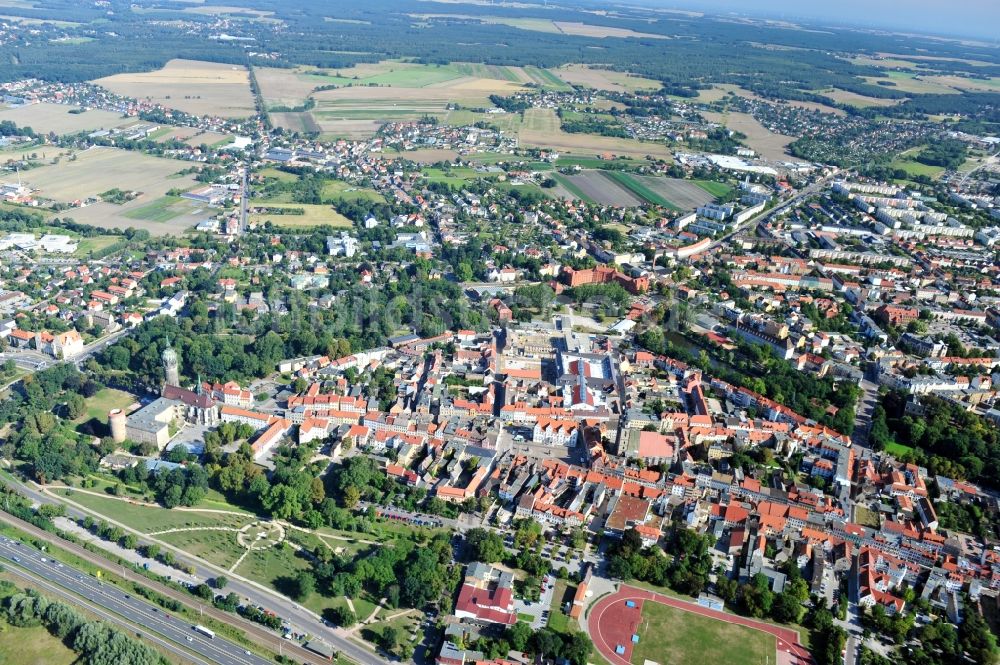 Lutherstadt Wittenberg von oben - Stadtansicht der Lutherstadt Wittenberg im Bundesland Sachsen-Anhalt