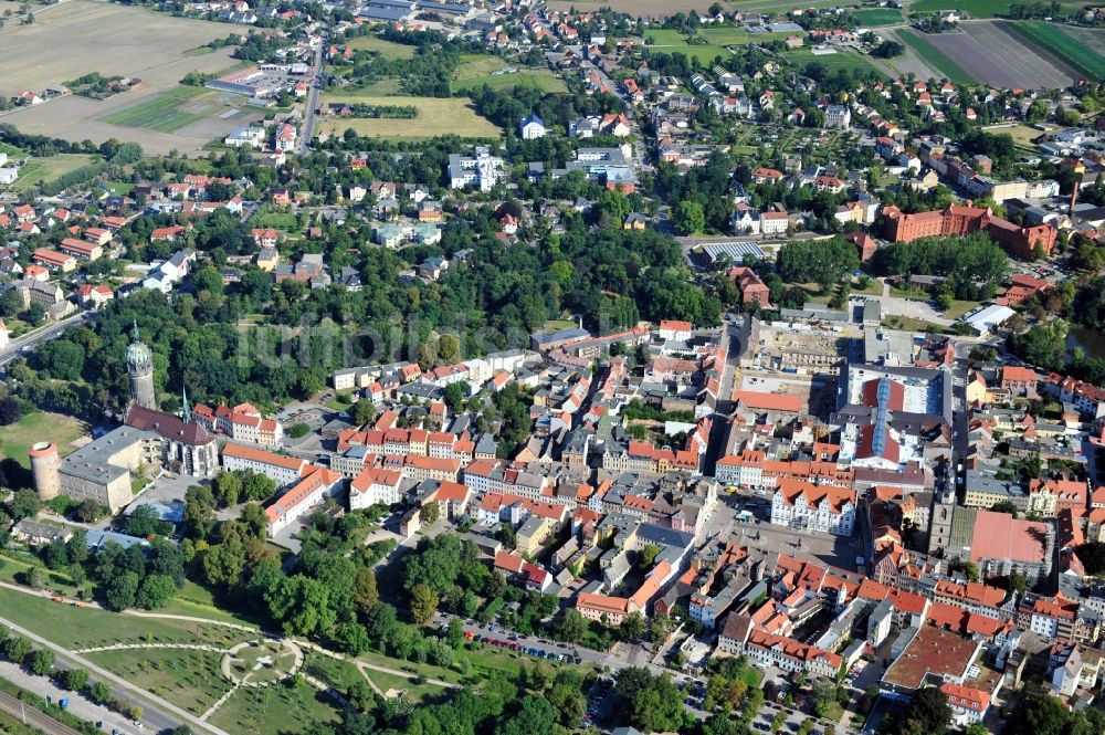 Lutherstadt Wittenberg aus der Vogelperspektive: Stadtansicht der Lutherstadt Wittenberg im Bundesland Sachsen-Anhalt