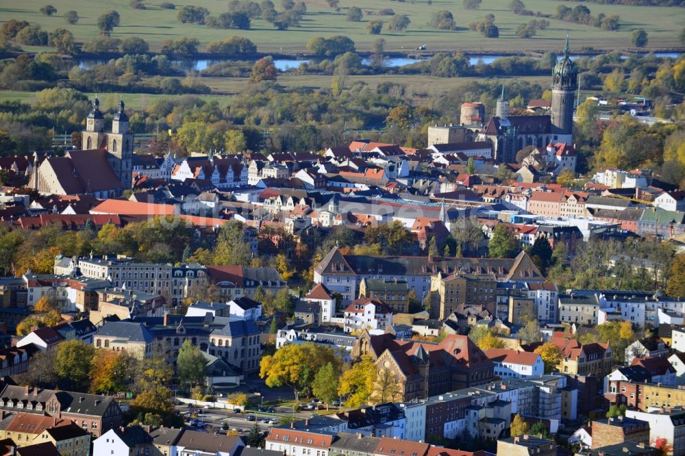 Lutherstadt Wittenberg von oben - Stadtansicht der Lutherstadt Wittenberg im Bundesland Sachsen-Anhalt