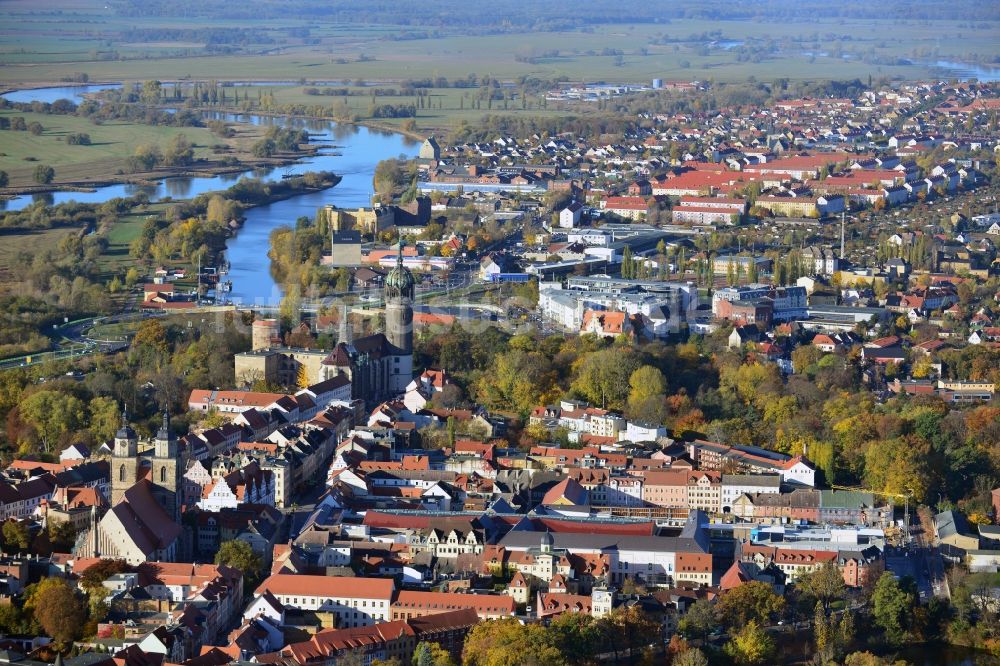 Lutherstadt Wittenberg von oben - Stadtansicht der Lutherstadt Wittenberg im Bundesland Sachsen-Anhalt