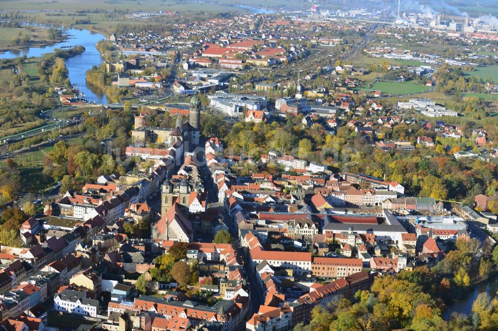 Luftbild Lutherstadt Wittenberg - Stadtansicht der Lutherstadt Wittenberg im Bundesland Sachsen-Anhalt