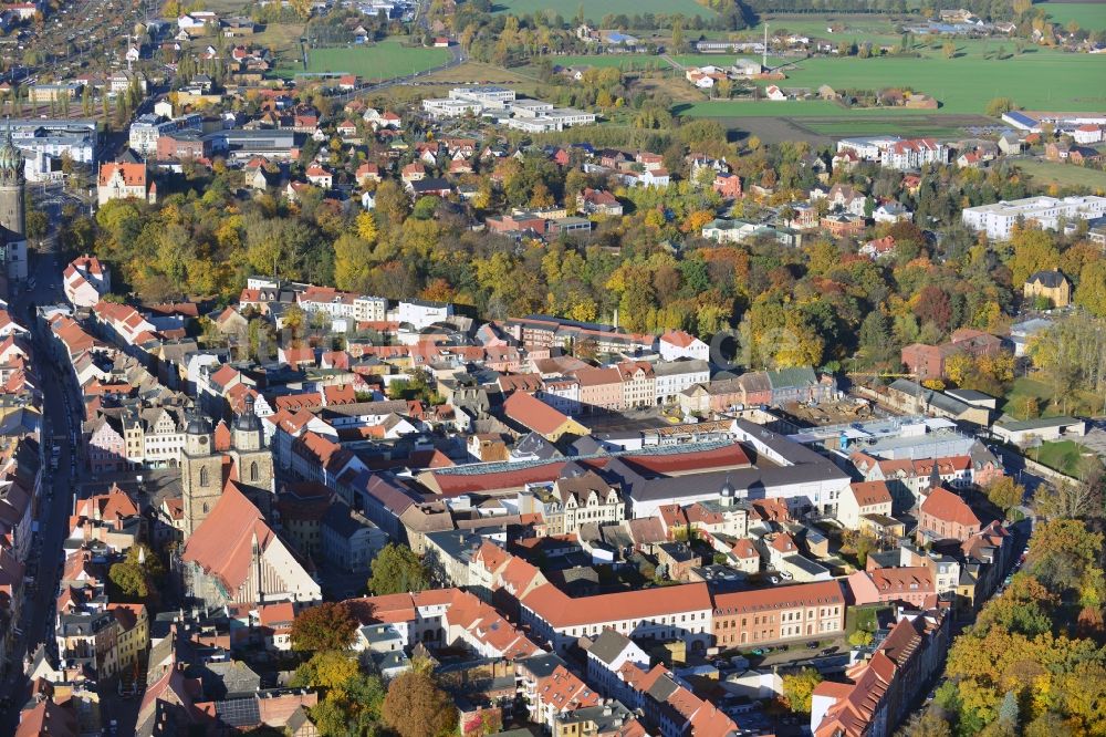 Luftaufnahme Lutherstadt Wittenberg - Stadtansicht der Lutherstadt Wittenberg im Bundesland Sachsen-Anhalt