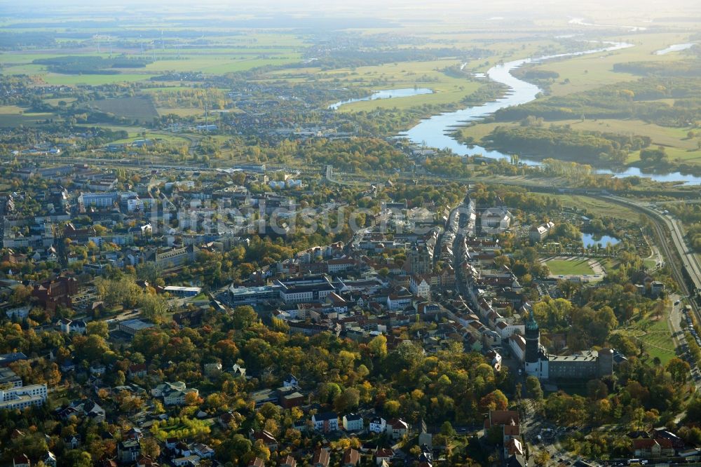 Lutherstadt Wittenberg aus der Vogelperspektive: Stadtansicht der Lutherstadt Wittenberg im Bundesland Sachsen-Anhalt