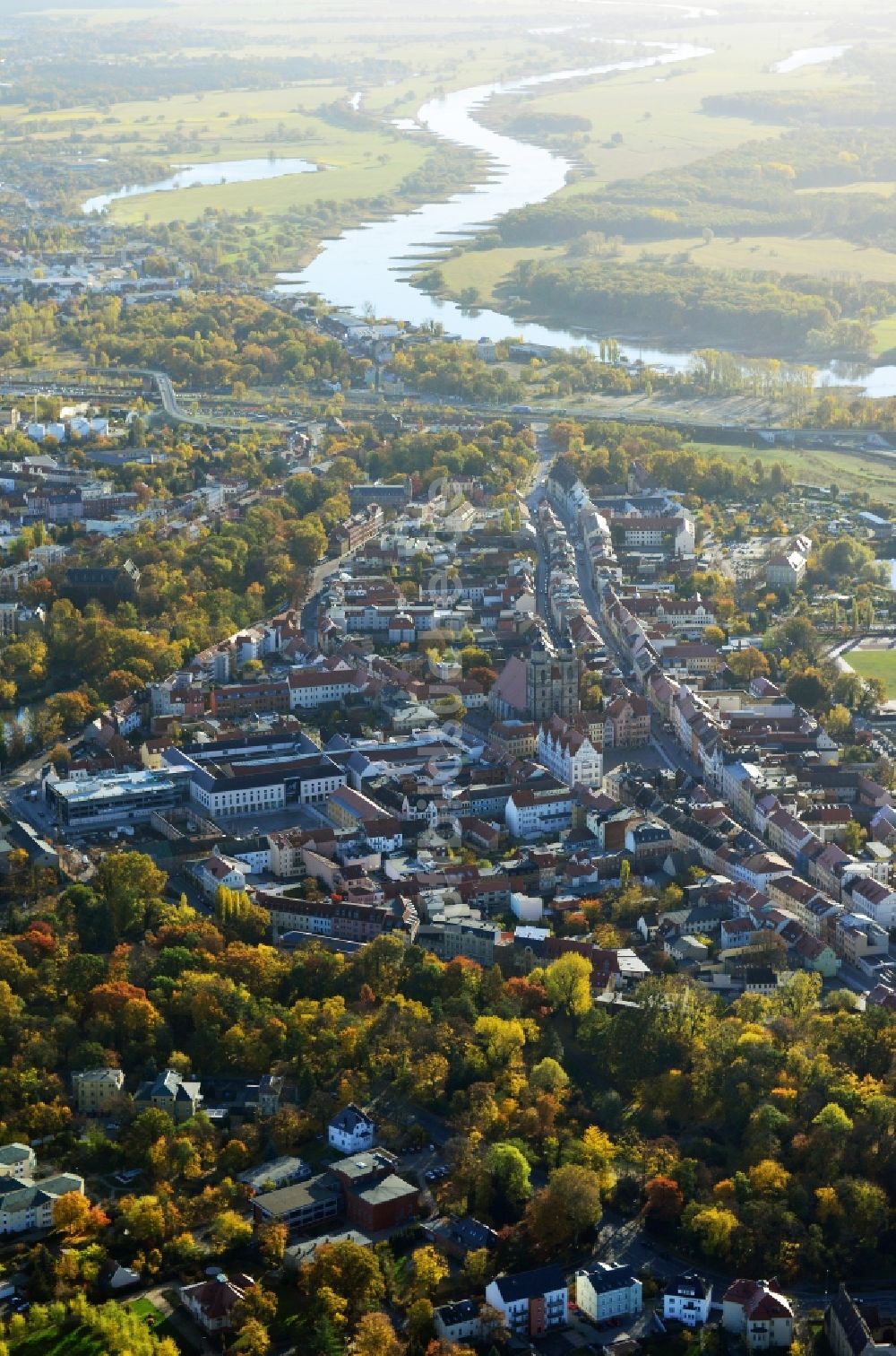 Luftbild Lutherstadt Wittenberg - Stadtansicht der Lutherstadt Wittenberg im Bundesland Sachsen-Anhalt