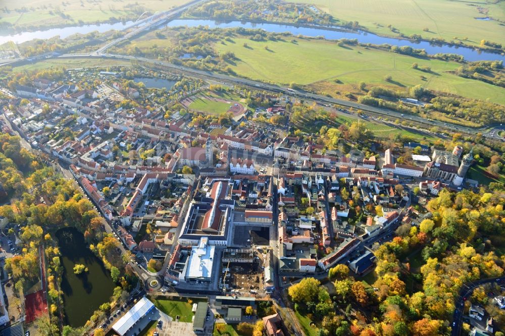 Lutherstadt Wittenberg von oben - Stadtansicht der Lutherstadt Wittenberg im Bundesland Sachsen-Anhalt