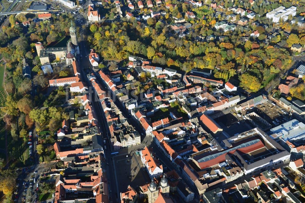 Lutherstadt Wittenberg aus der Vogelperspektive: Stadtansicht der Lutherstadt Wittenberg im Bundesland Sachsen-Anhalt