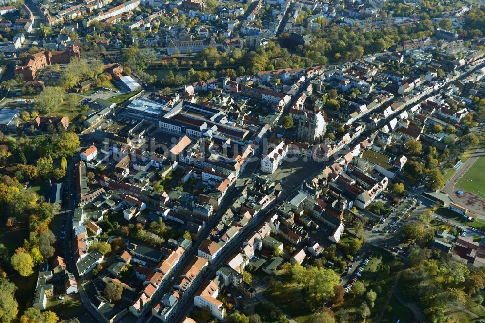 Luftaufnahme Lutherstadt Wittenberg - Stadtansicht der Lutherstadt Wittenberg im Bundesland Sachsen-Anhalt