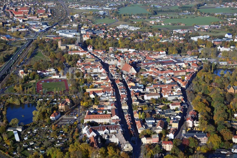 Lutherstadt Wittenberg von oben - Stadtansicht der Lutherstadt Wittenberg im Bundesland Sachsen-Anhalt