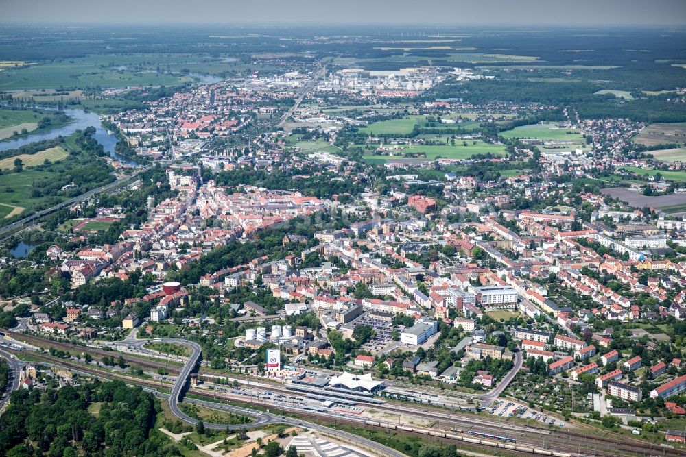 Lutherstadt Wittenberg aus der Vogelperspektive: Stadtansicht von Lutherstadt Wittenberg im Bundesland Sachsen-Anhalt