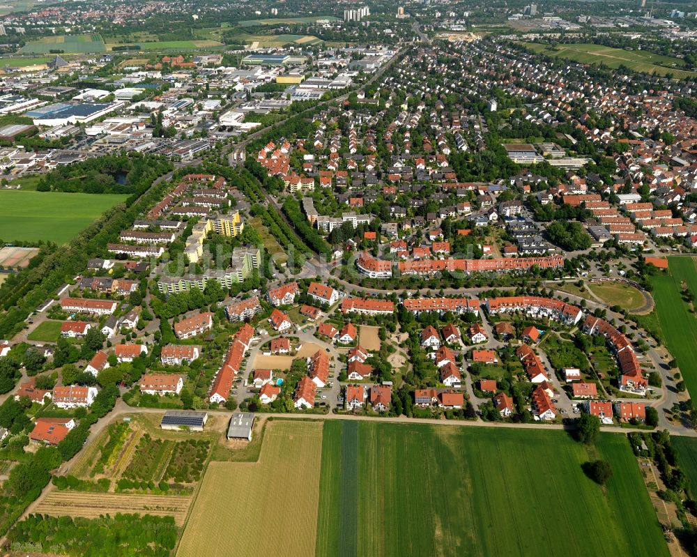 Luftbild Mainz Hechtsheim - Stadtansicht von Mainz, Ortsteil Hechtsheim, im Bundesland Rheinland-Pfalz