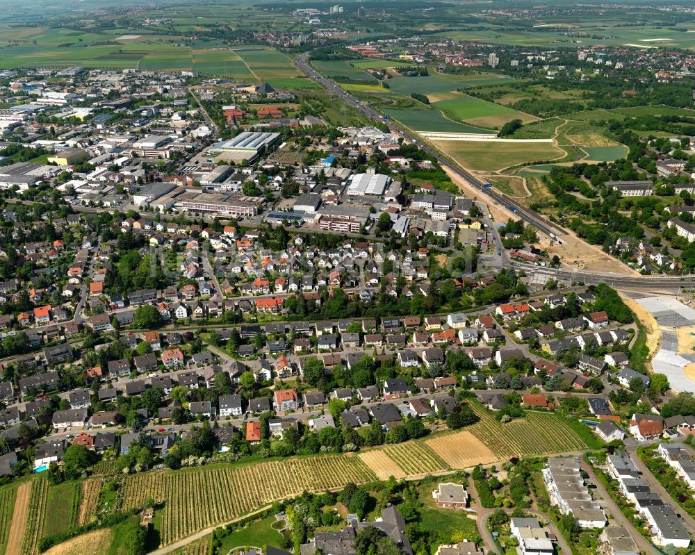 Luftaufnahme Mainz Hechtsheim - Stadtansicht von Mainz, Ortsteil Hechtsheim, im Bundesland Rheinland-Pfalz