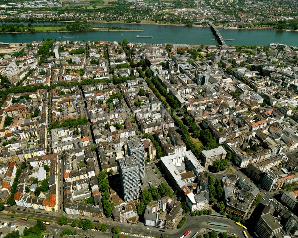 Mainz aus der Vogelperspektive: Stadtansicht von Mainz im Bundesland Rheinland-Pfalz