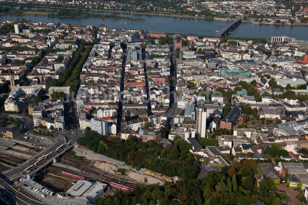 Mainz von oben - Stadtansicht von Mainz im Bundesland Rheinland-Pfalz