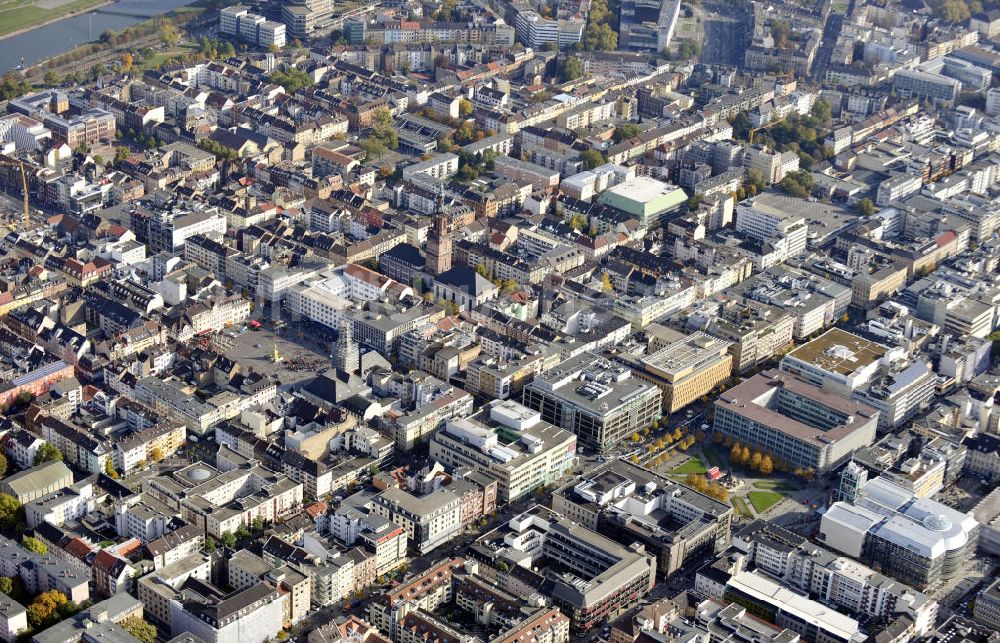 Mannheim aus der Vogelperspektive: Stadtansicht Mannheim mit Paradeplatz