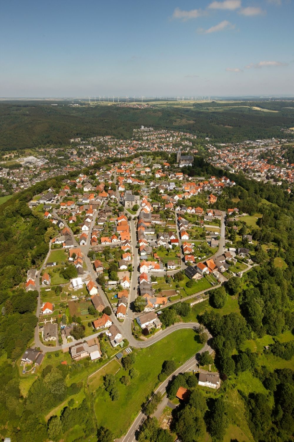 Luftaufnahme Marsberg - Stadtansicht von Marsberg im Bundesland Nordrhein-Westfalen